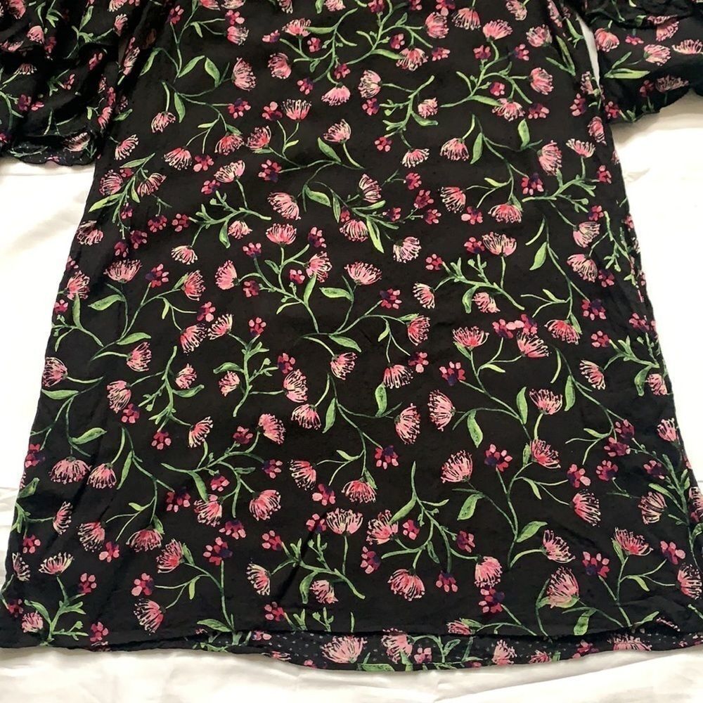 🍀ZARA Floral Cut Out Shoulder Dress🍀 - Picture 6 of 11